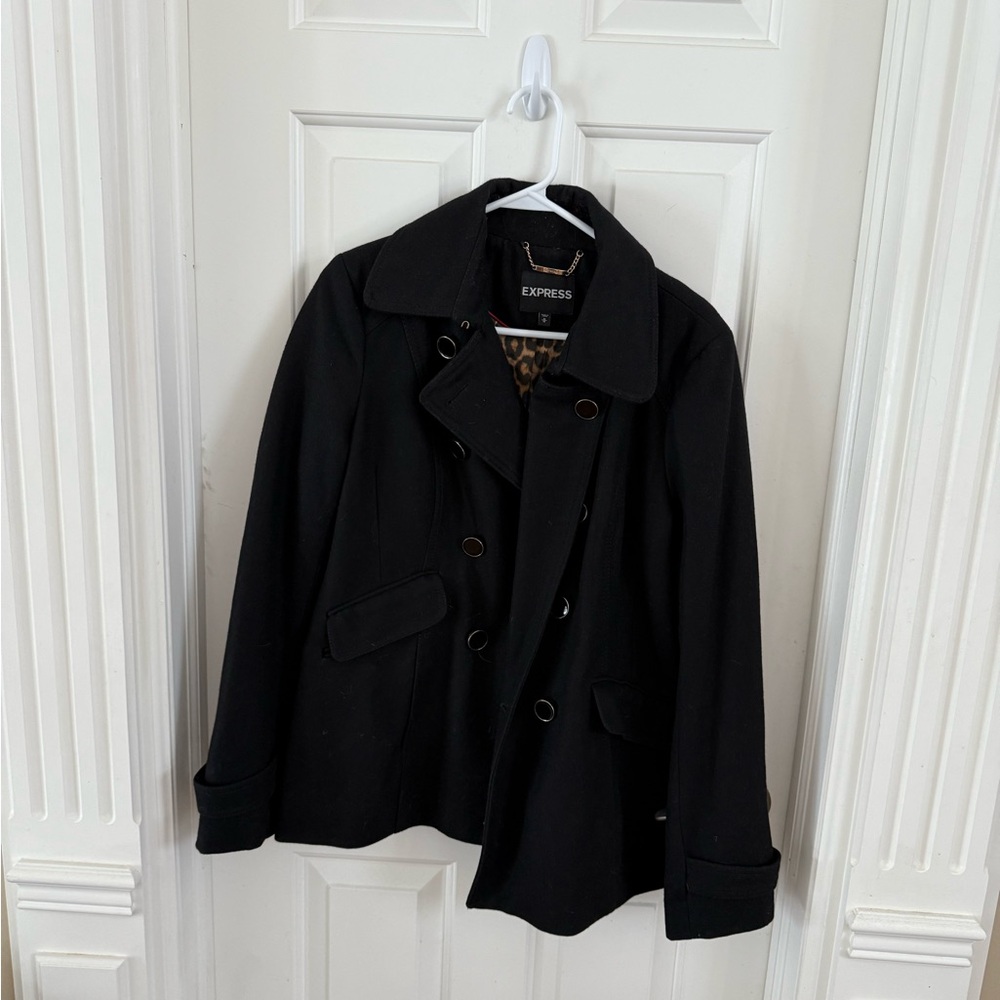 Express Women's Black Peacoat